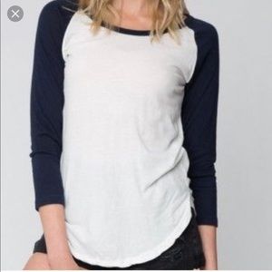 Brandy Melville Navy and White baseball tee